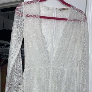 For Love and Lemons White Lace Romper